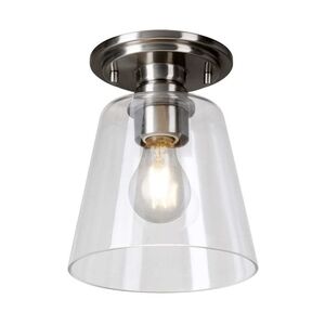 New Gaspar 7 inch 1 light semi-flush mount brushed nickel finish, S1A